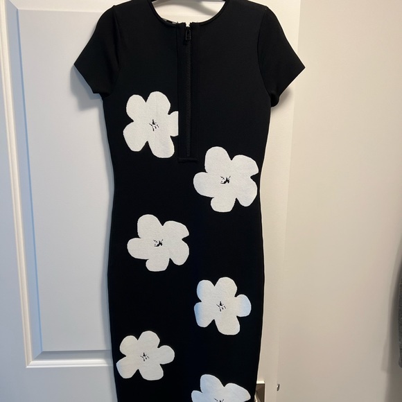 Pink Tartan Flower Print Bodycon Dress Size XS - Picture 2 of 4